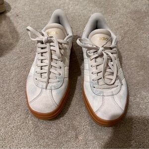 adidas Beige Suede Low-Top Sneakers with Gum Sole